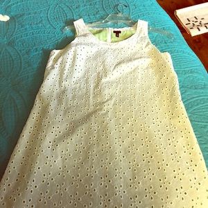 White and green Eyelet dress